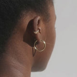 Gold Ear Cuff with Diamond Rim