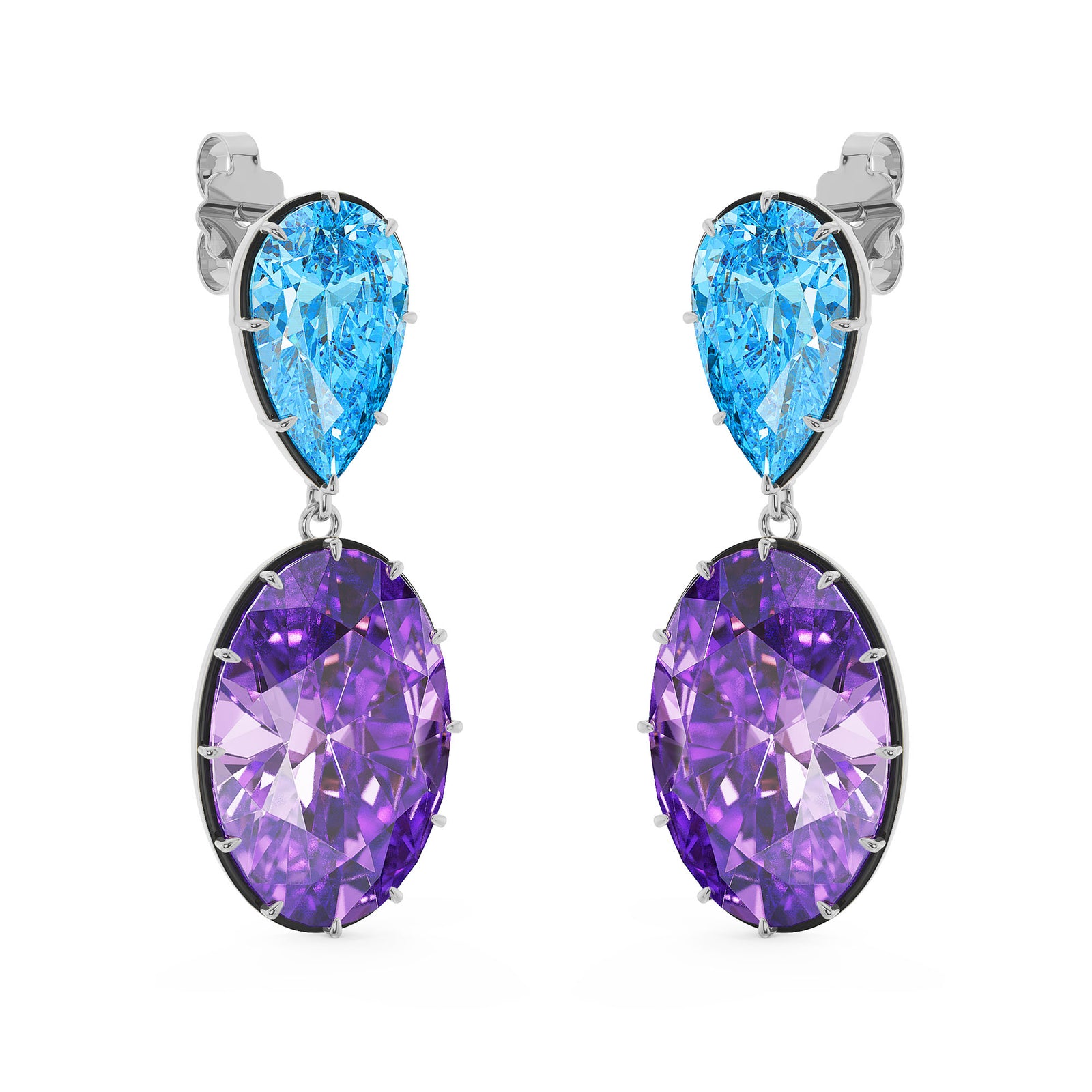 Iris Earrings with Topazes & Amethysts | BAHIA Fine Jewellery