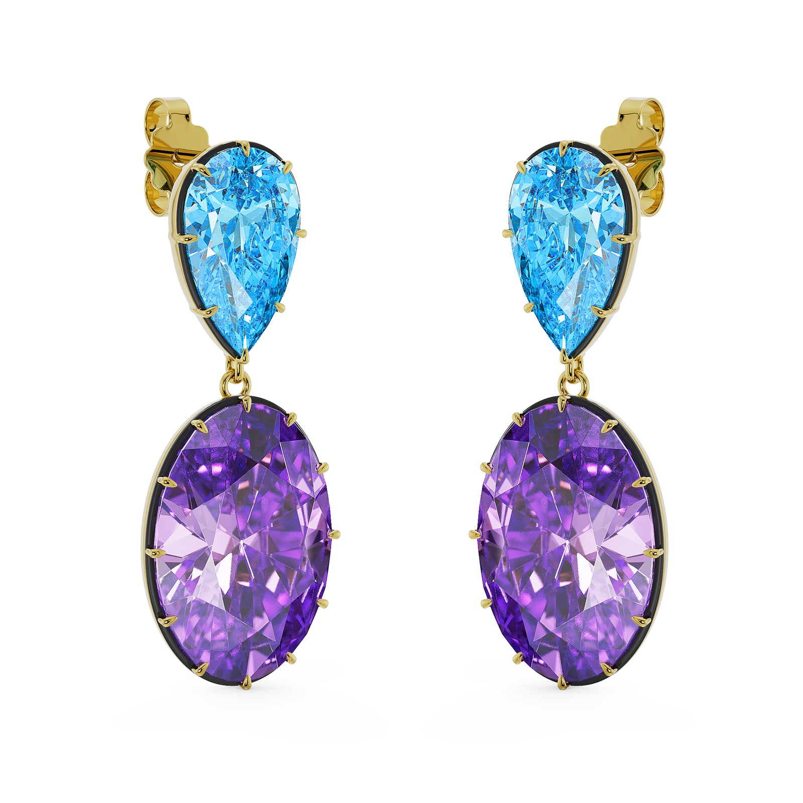 Iris Earrings with Topazes & Amethysts | BAHIA Fine Jewellery
