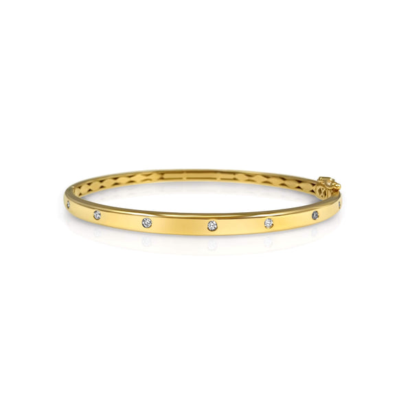 14k Gold 18k Gold Day Bangle Bracelets Classic Diamonds Bangle