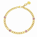 Chunky Chain Bracelet with 4 Gemstones