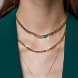 Chain Necklace with 4 Gemstones