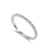 18k Pure Gold and ~0.36ct Diamonds.  Very elegant 1mm thin Eternity Diamond Ring - Available in White, Rose & Yellow gold. Wear it alone or stacked.. It is small and delicate but its shine is unmissable. 