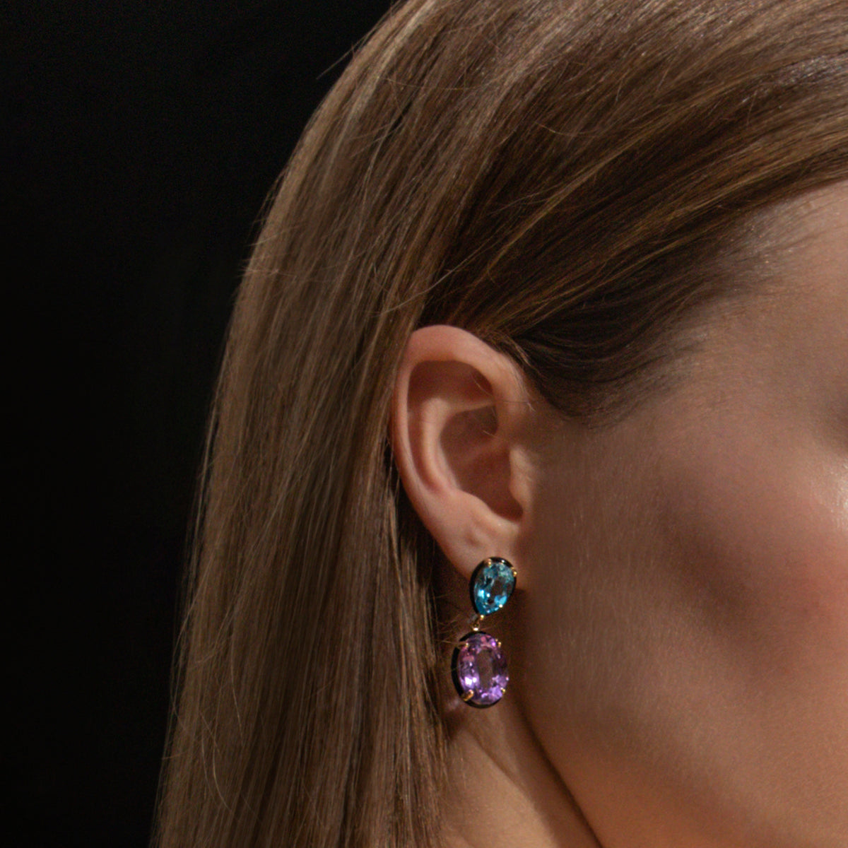 Iris Earrings with Topazes & Amethysts | BAHIA Fine Jewellery