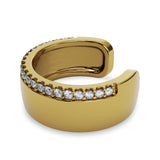 18k Solid Gold and 20 Diamonds . Fits most ears, no piercing required! Available in yellow, rose and white gold.