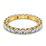 18k Pure Gold (3.5g) & ~2.5carats of Diamonds (varies based on ring size). Eternity Diamond Ring with round diamonds set in a scalloped design