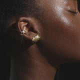 Gold Ear Cuff with Diamond Rim